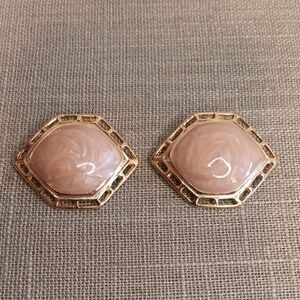 Bluette Gold Tone Brown Cream Enamel Shoe Clips France Vintage